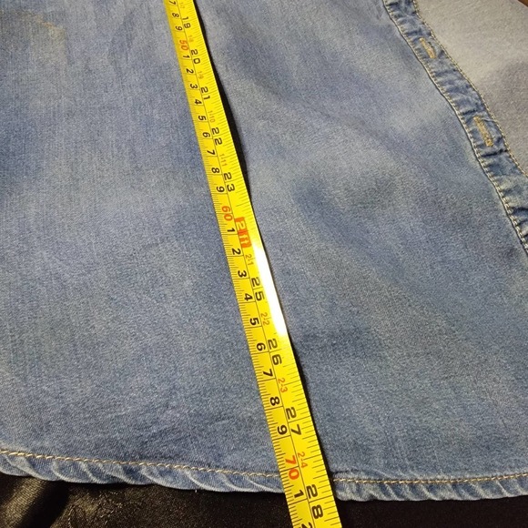 Justice denim blouse long sleeve sz 18 / XL - Picture 8 of 9